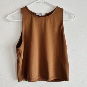 Gaze Crop Brown Tank